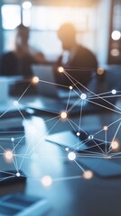 Poster - Business people working with global network and data exchange on desk