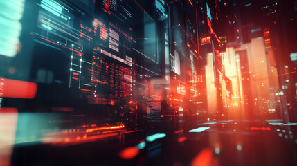Aufkleber - Advanced data streams displayed on holographic screens in cyberspace, forming a cutting-edge digital world