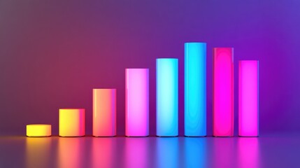 Poster - Vibrant Colorful Bar Graph Representation of Data Growth and Trends