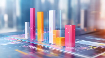 Poster - Colorful Data Visualization with Dynamic Bar Graphs and Charts