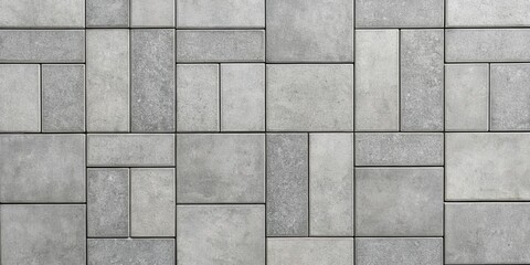 Poster - Abstract Gray Stone Pavement Texture Featuring a Geometric Pattern of Rectangular Tiles