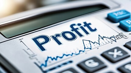 Poster - Profit Indicator on Calculator with Financial Graph and Data Insights