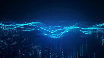 Aufkleber - Vibrant blue waves simulate data visualizations in a stunning 3D environment