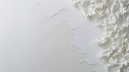Poster - White crumpled paper creating an abstract textured background with copy space