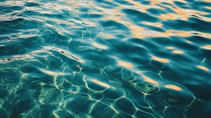 Aufkleber - Sunlight reflecting on surface of clean water creating beautiful ripples