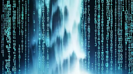 Fototapete - Exploring the digital landscape of binary code in a futuristic environment