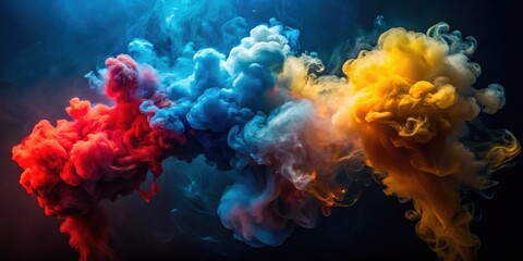 Wall Mural - Abstract Colorful Swirling Smoke Clouds in Vibrant Hues