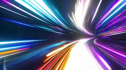 Poster - Dynamic and Colorful Abstract Light Trails in Motion Effect