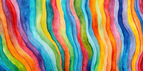 Wall Mural - Vibrant Watercolor Rainbow Stripes A Colorful Abstract Background for Design Projects