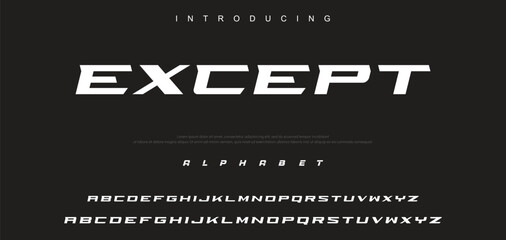Poster - Creative font. Modern abstract digital tech font. Logo creative font, type, technology, movie, digital, music, movie. Fonts and illustration in vector format.