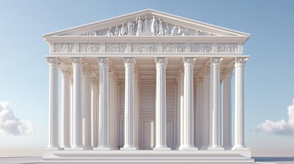 Poster - majestic greek temple with classical architecture elements and columns