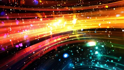 Poster - Abstract Light Trails with Glowing Particles in Motion