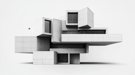 Poster - Modern Abstract Architecture with Geometric Shapes and Concrete Design