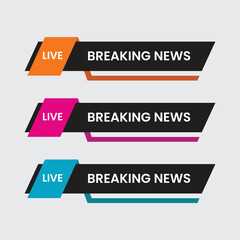 lower third tv news bar, breaking news, sports, video channel, screen, show. colorful lower thirds s