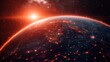 © artbot - Glowing view of Earth with network connections