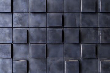 Poster - Checkered 3D texture featuring raised and recessed squares on a dark surface