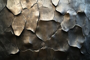 Poster - 3D metallic surface texture featuring polished and matte contrasts with an abstract design