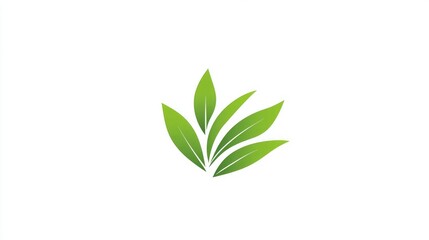 Poster - Minimalistic grass icon with a few blades in green on a white background 