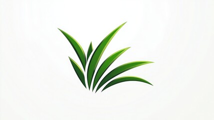 Poster - Minimalistic grass icon with a few blades in green on a white background 