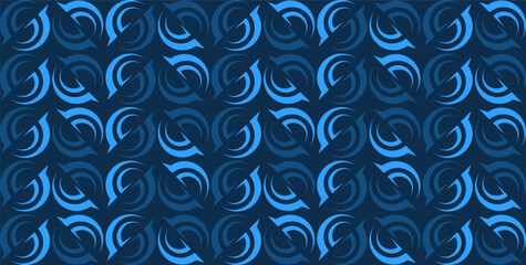 Poster - Seamless vector background featuring a mesmerizing blend of geometric shapes and gradients, perfect for modern designs. Curved shapes in shades of blue.