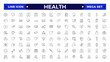 © artshuvo - Health Care outline icon set. Medicine and Health Care linear icon collection. Containing emergency, doctor, treatment, medical, report, diagnosis, health, prevention. virtual, computing, online.
