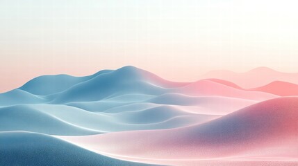 Wall Mural - Abstract hills in soft pastel colors with a dreamy, ethereal atmosphere.