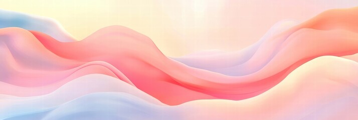 Wall Mural - Soft pastel waves blending together in a soothing abstract background.