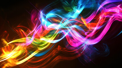 Aufkleber - Vibrant hues of smoke intertwine, forming a mesmerizing spectacle of color and movement against a dark backdrop