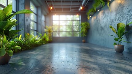 Poster - Large room with a window and plants