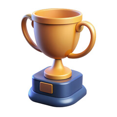 3d illustration of golden trophy isolated