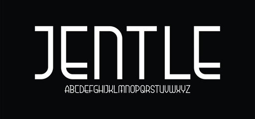 Poster - Luxury minimalist geometric sans serif vector font alphabet set
