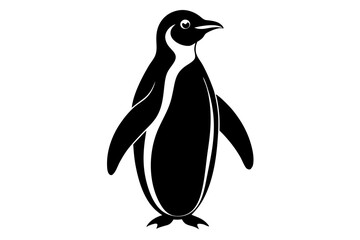 penguin vector silhuette illustration art vector on white background