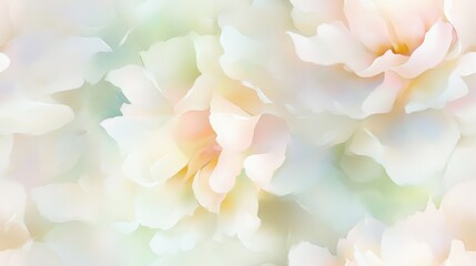 Poster - Delicate Watercolor of Soft Pink and White Roses Blending in Serene Harmony