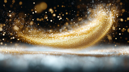 Poster - Sparkle gold sparkle graphic design with shimmering dust and light effects for creative projects