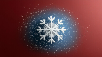 Poster - Snowflake graphic design on colorful background with falling snow