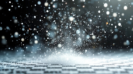 Poster - Water droplets creating a splash with shimmering lights in the background for stunning visual effects