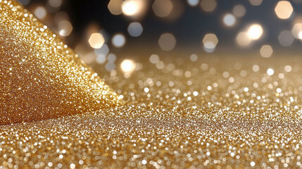 Poster - Glittering gold glitter sparkling background for festive celebrations and decoration