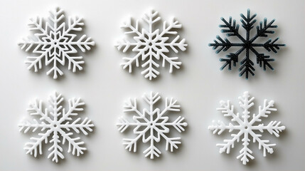 Poster - Snowflakes decorative elements showcasing unique designs and patterns for winter themes