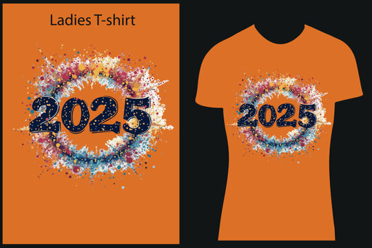 Happy new year t-shirt design 2025