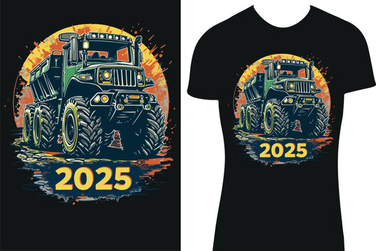 t-shirt design concept happy new year 2025