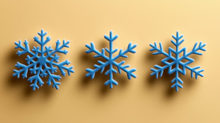 Poster - Snowflake graphic design elements in blue colors on a light background showcasing winter themes and decorative patterns
