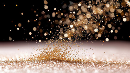 Poster - Glitter effect with sparkling gold dust and bright background for creative projects