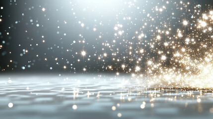Poster - Sparkles and light effects on a sparkling background creating magical atmosphere for design and creativity