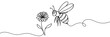 © Vasyl Yurlov - Continuous one line drawing of flaying bee. Simple illustration of honey bee line art vector illustration.