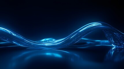 Wall Mural - Abstract Blue Liquid Wave Digital Art