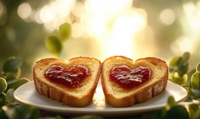 Poster - Two slices of bread with jelly hearts on them