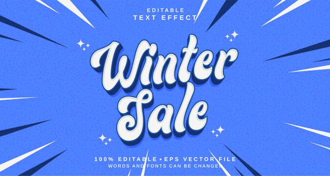 Editable text style effect - Winter Sale text style theme.