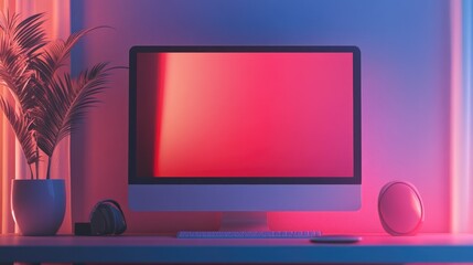 Poster - A detailed shot of a sleek desktop monitor with its display turned off