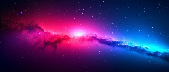 Sticker - Colorful galaxy with a red and blue swirl. The colors are vibrant and the stars are scattered throughout the image