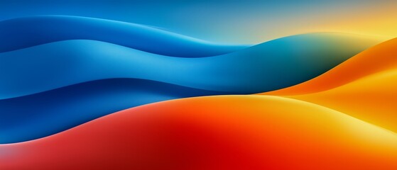 Colorful, abstract painting of a wave with blue and red colors. The painting has a sense of movement and energy, and the colors evoke a feeling of excitement and joy